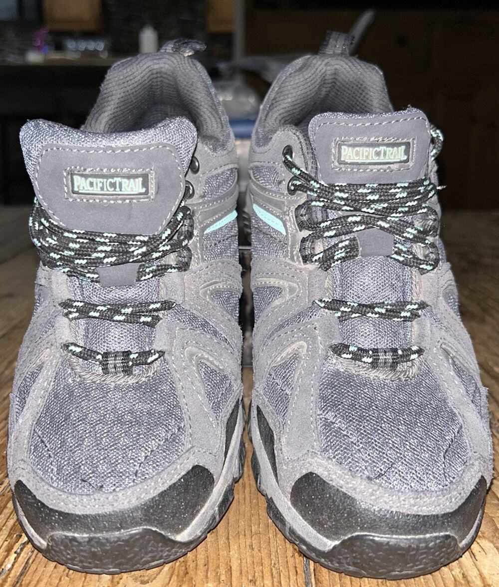 Pacific Trail Women Sz 7.5 Black Blue Hiking Shoes